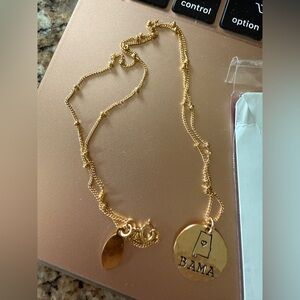 Gold BAMA Pendant Necklace